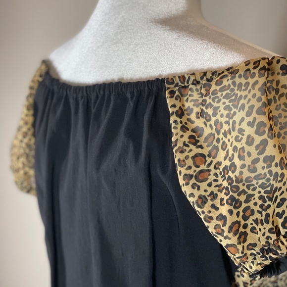 MODE MERR Leopard Print Fancy Vamp Bardot Wiggle Dress NWOT - Picture 8 of 12